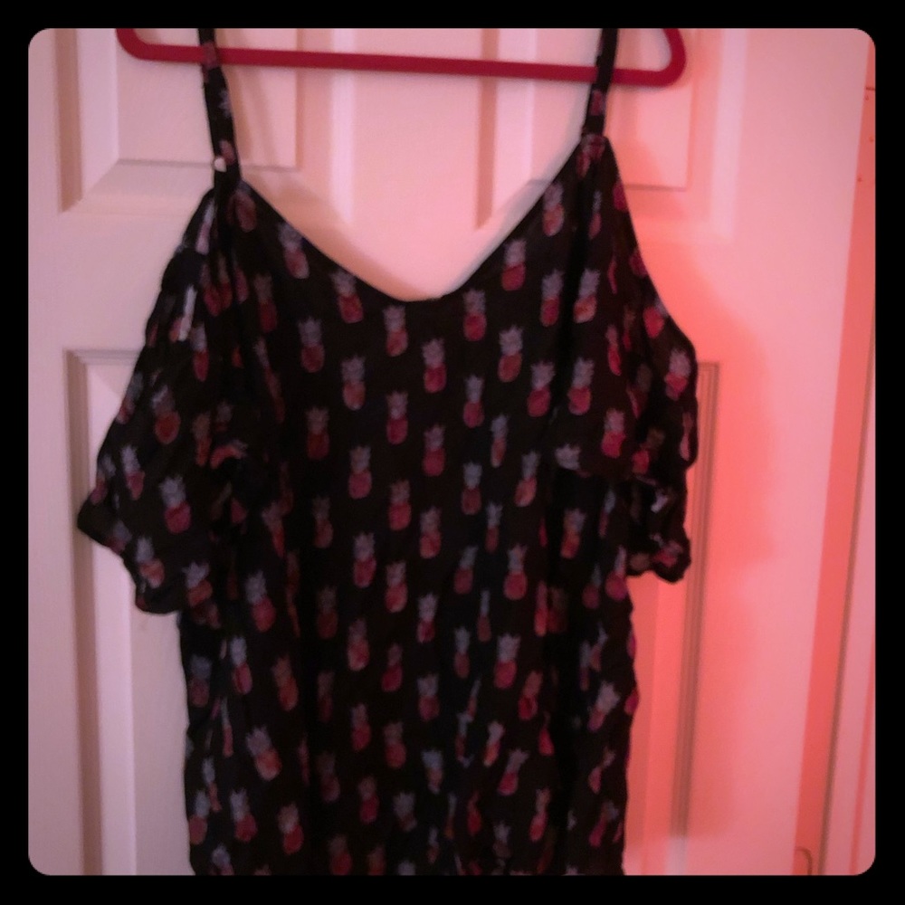 Torrid cold shoulder pineapple shirt